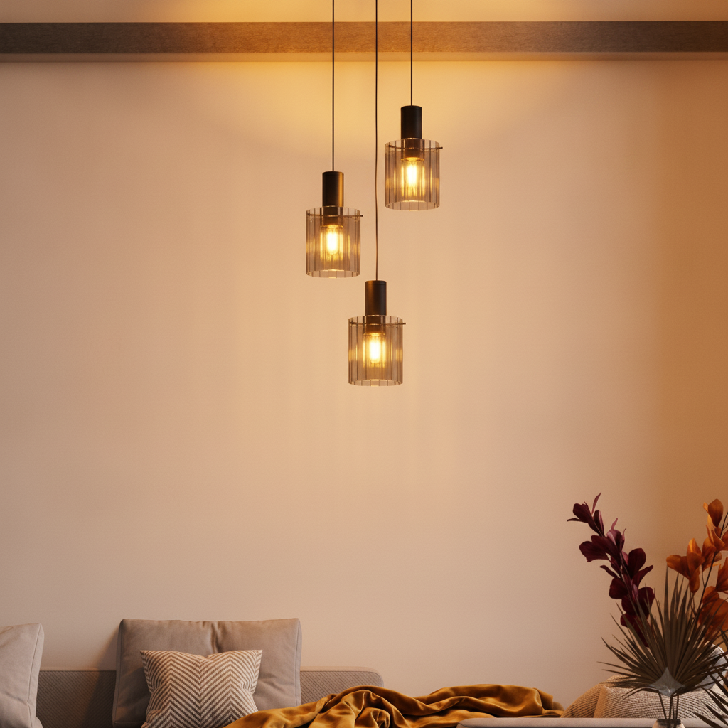Lyora Design hanglampMirbi 3-lichts zwart rond - 9236201