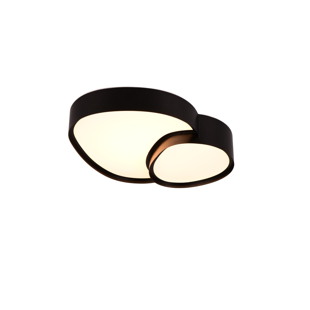 Trio Organische plafonniere Rise 43,5cm zwart - 647510232