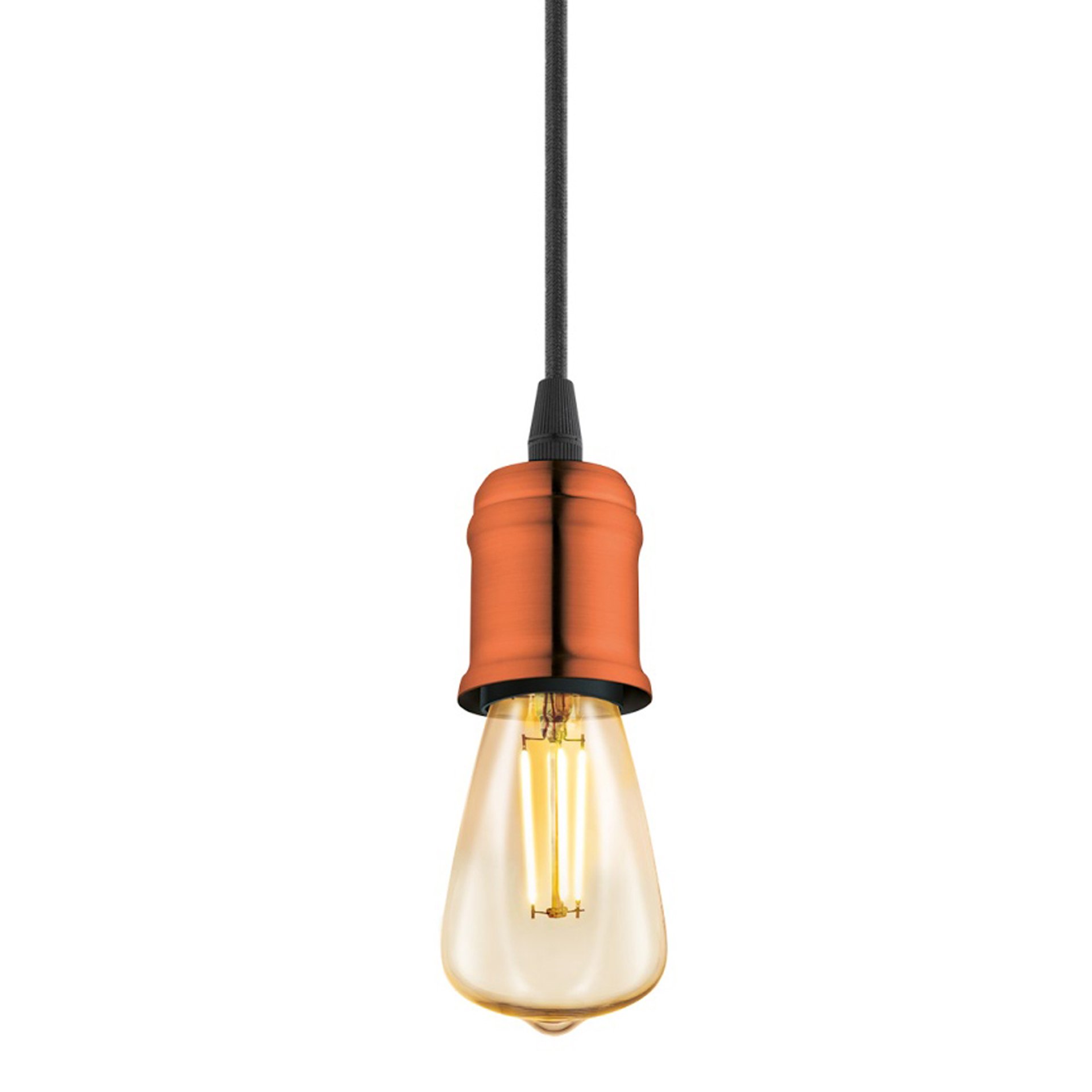 Eglo Hanglamp Yorth pendel koperbruin met zwart snoer - 32539