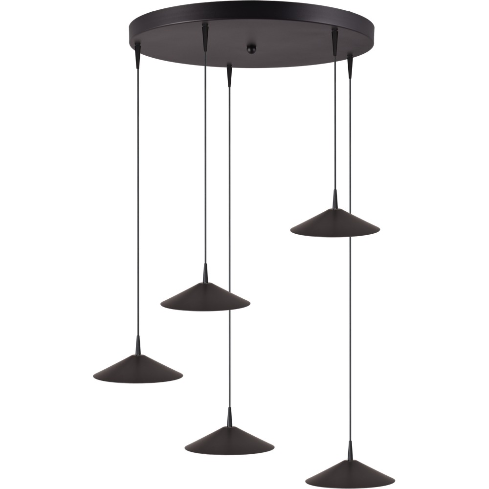 Masterlight 5-lichts hanglamp Ceppo zwart Ø 22cm rond - 2152-05-81-50-5-22