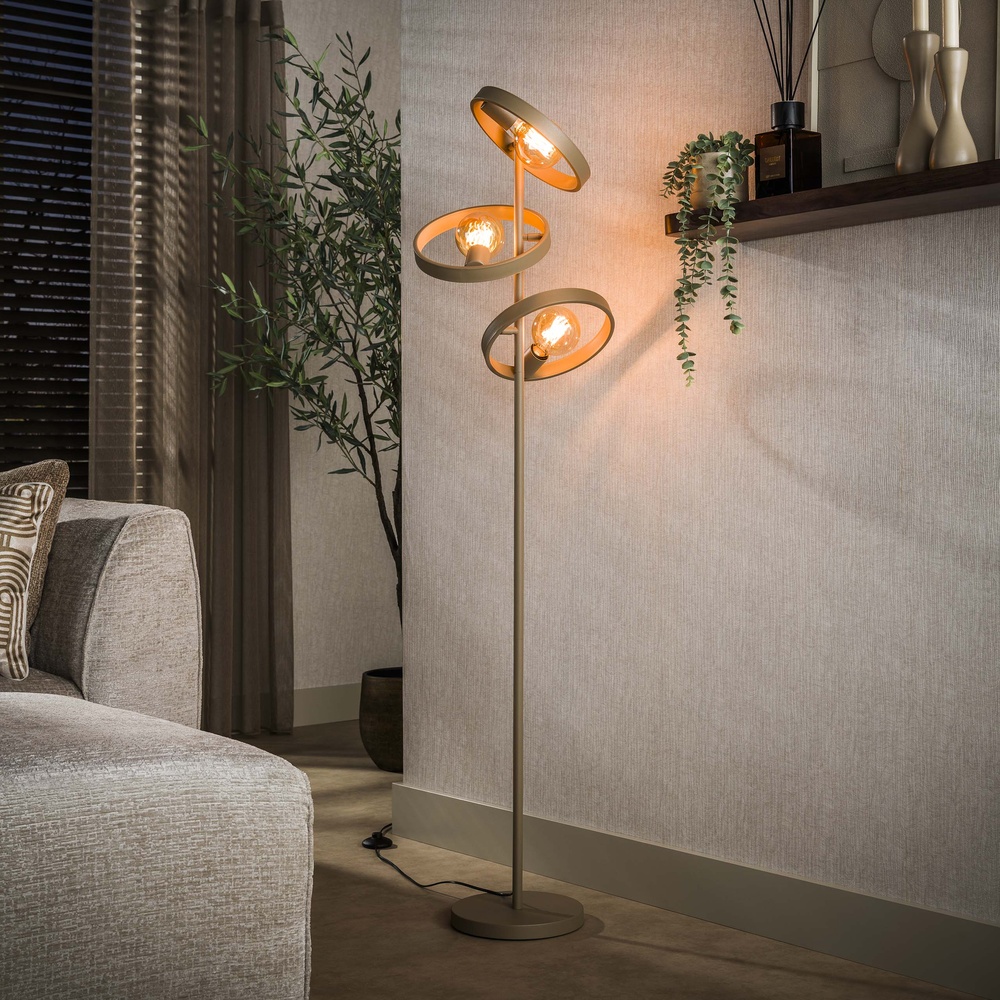 Lyora Ringen vloerlampHover 155cm hoog - zand - 8401/43