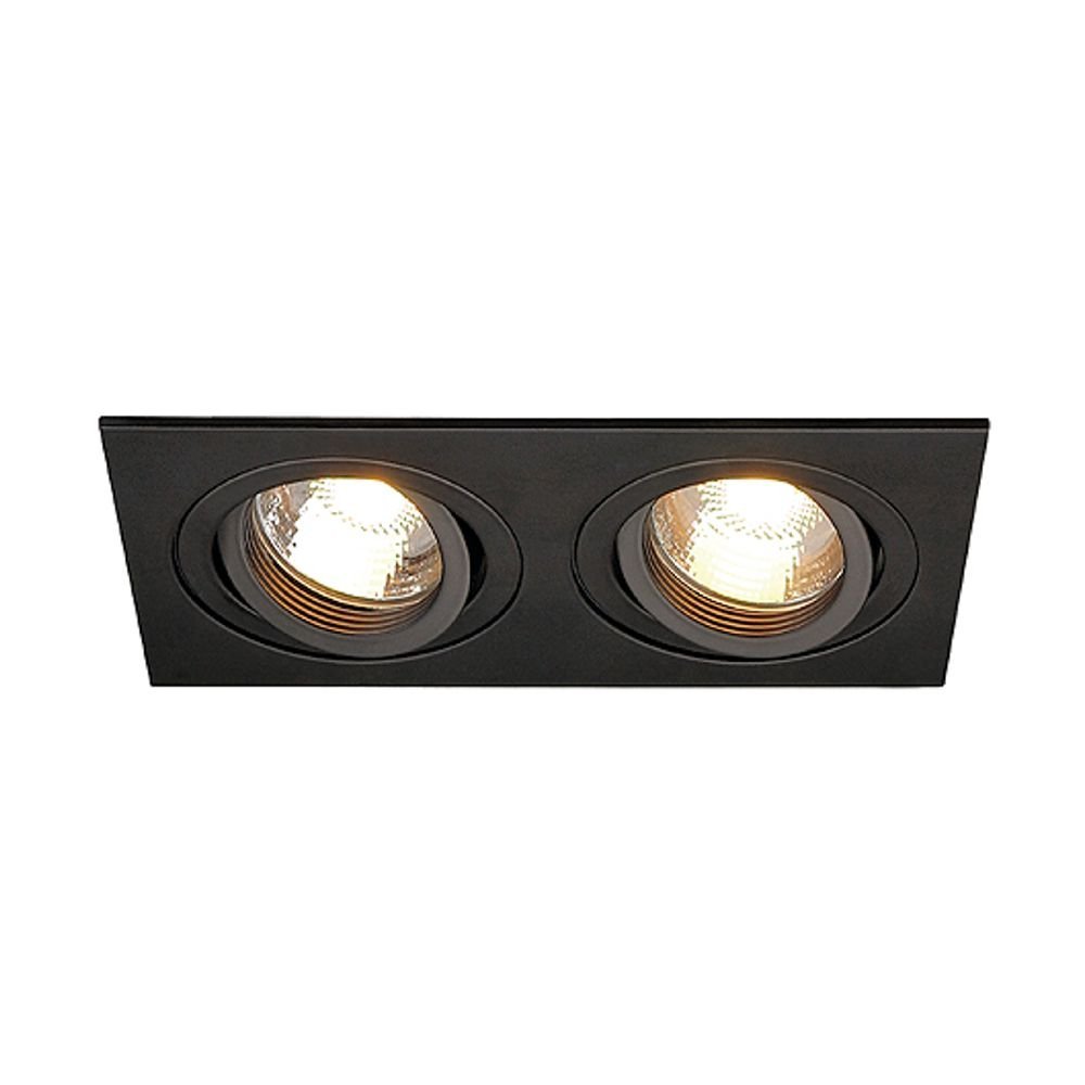 SLV Inbouwspot New Tria GU10 2 Square 17cm zwart - 113492