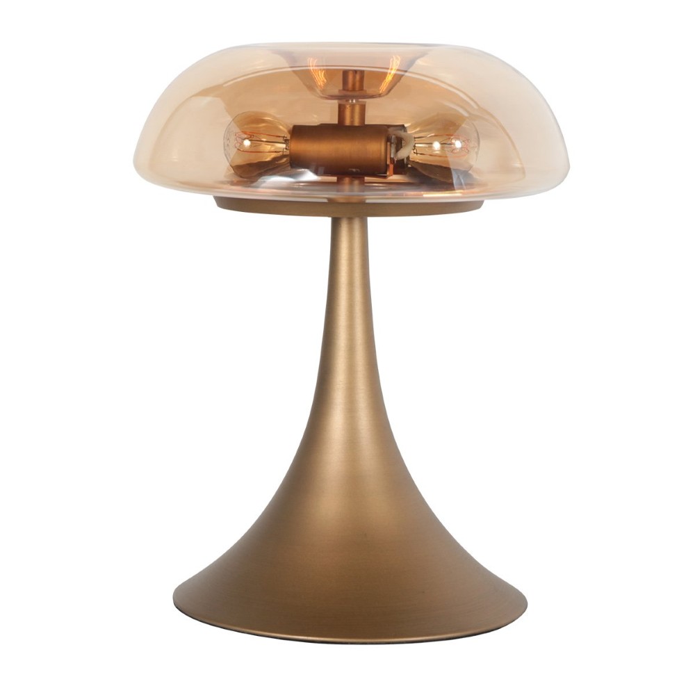 Tafellamp Ancilla brons met amber glas Steinhauer 8712746191868
