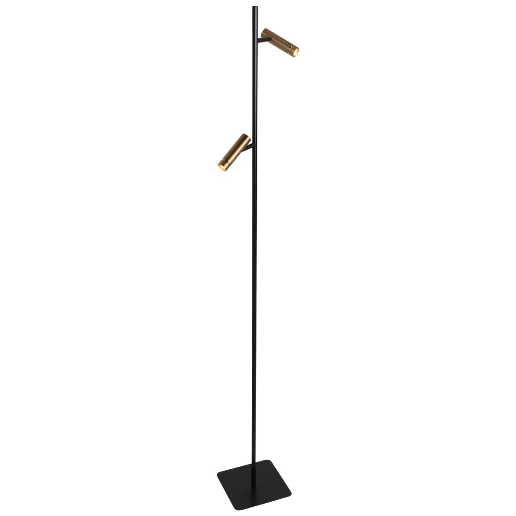 Steinhauer Vloerlamp 2-lichtsLumo zwart met goud - 4608BR