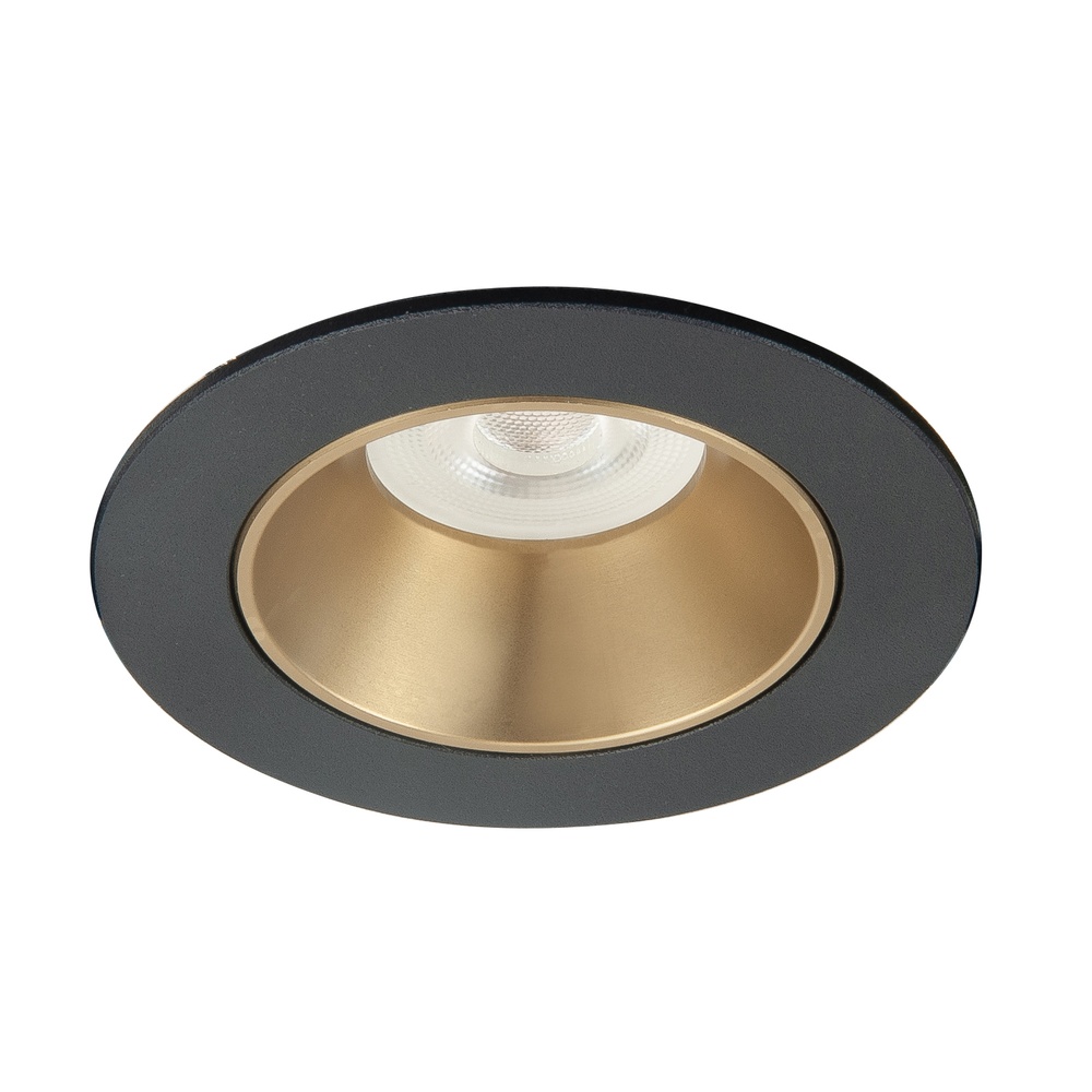 Highlight Design spotDownlights zwart met goud Ø 8cm - S7830.38