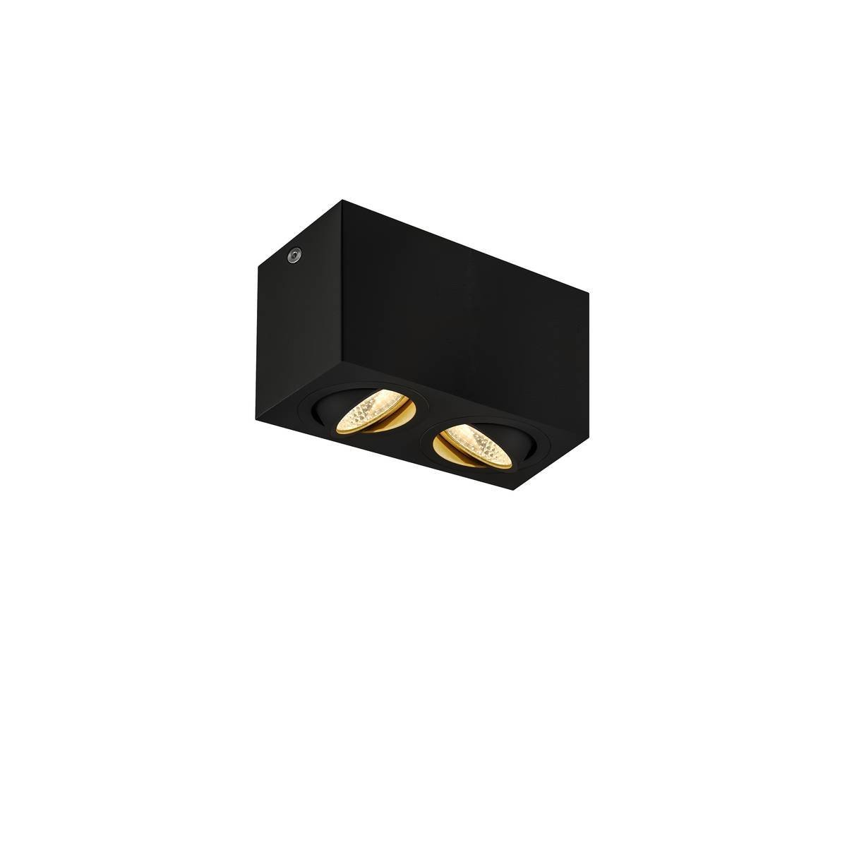 SLV PlafondlampTriledo 2-lichts 16cm 3000K zwart - 1002003