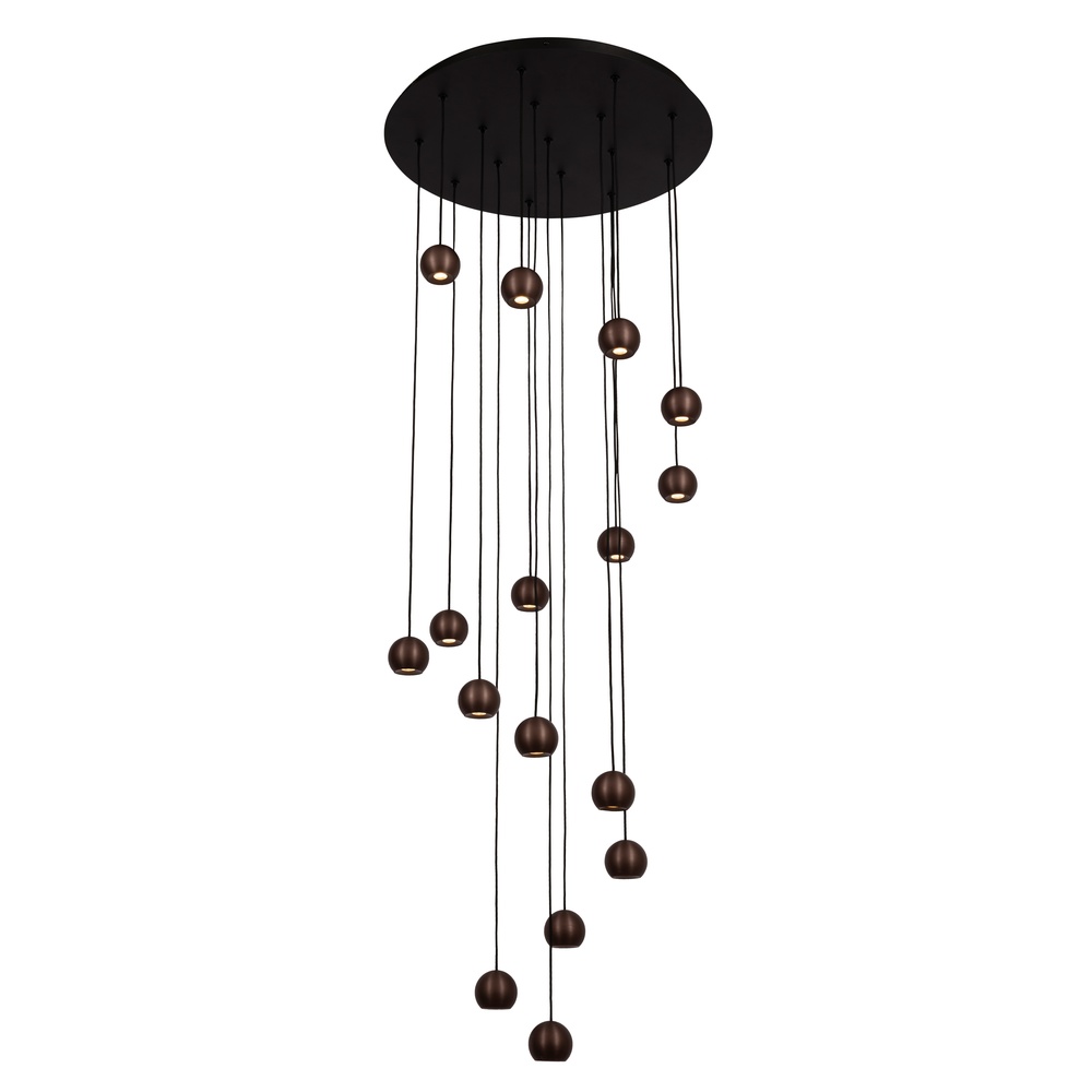 Premium by Lucide Design vide hanglampMontana 16-lichts koffie bruin - 68400/92/96