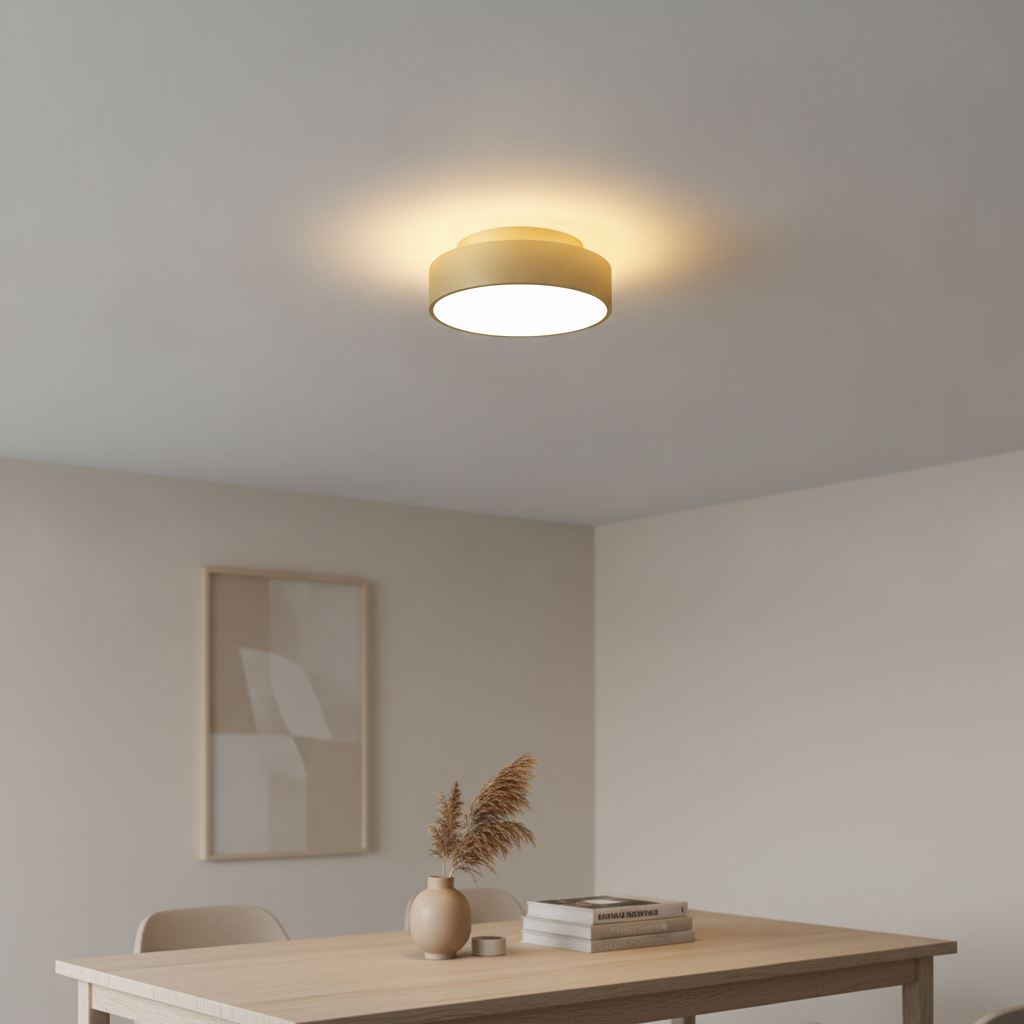 Artdelight Plafondlamp Chicago Ø 15cm warm goud - PL CHICAGO-150 WG