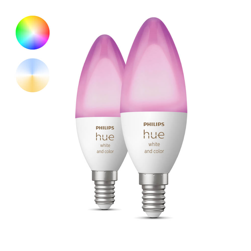 Philips Hue - E14 - 5W - White and Color set van 2 - 929002294205