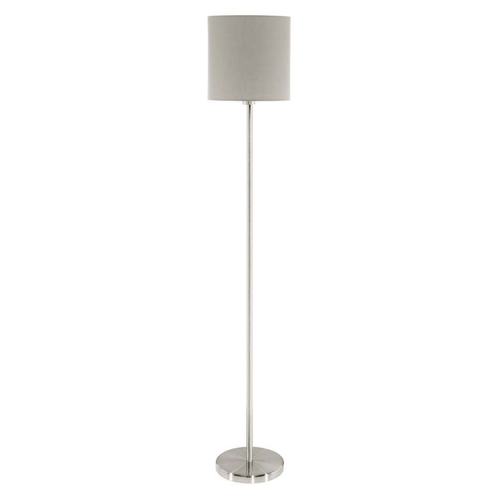 Eglo Vloerlamp Pasteri 28cm nikkel mat met lichtbruine kap - 95167