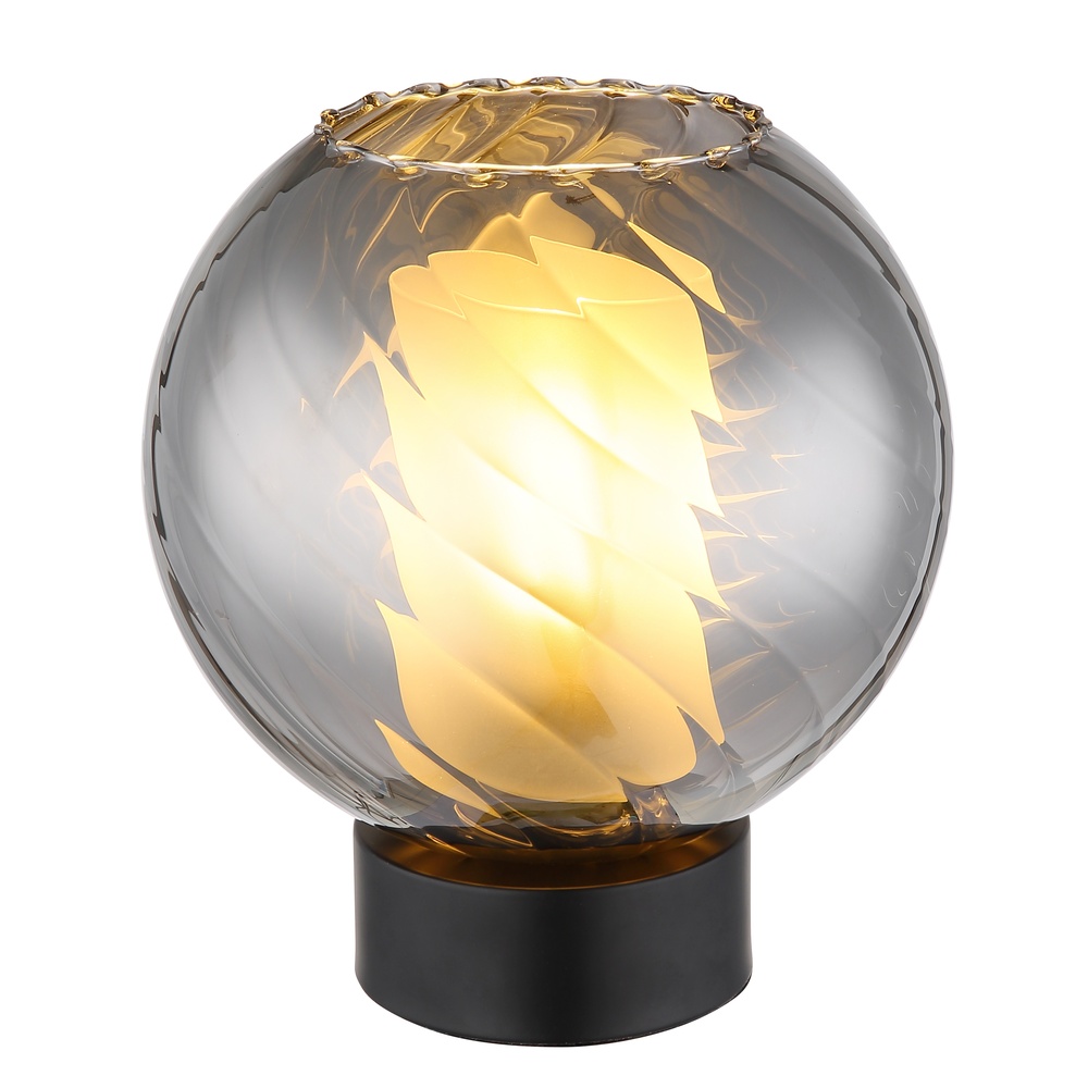 Globo Tafellampje Ulf zwart met smoke - 51280108