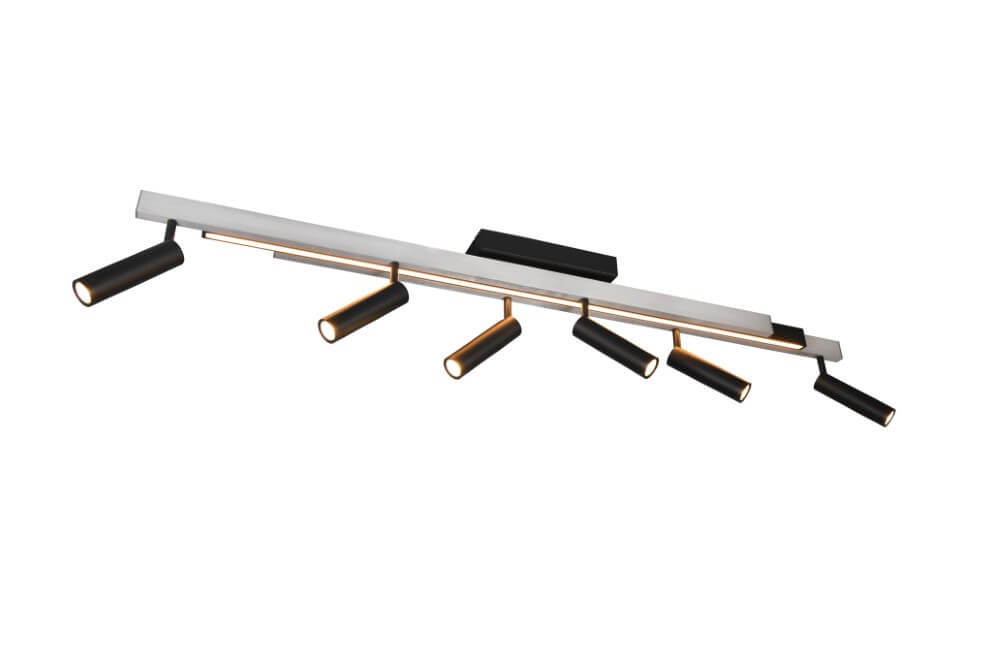 Trio 6-lichts led spotZeno metaal met zwart - 648310705