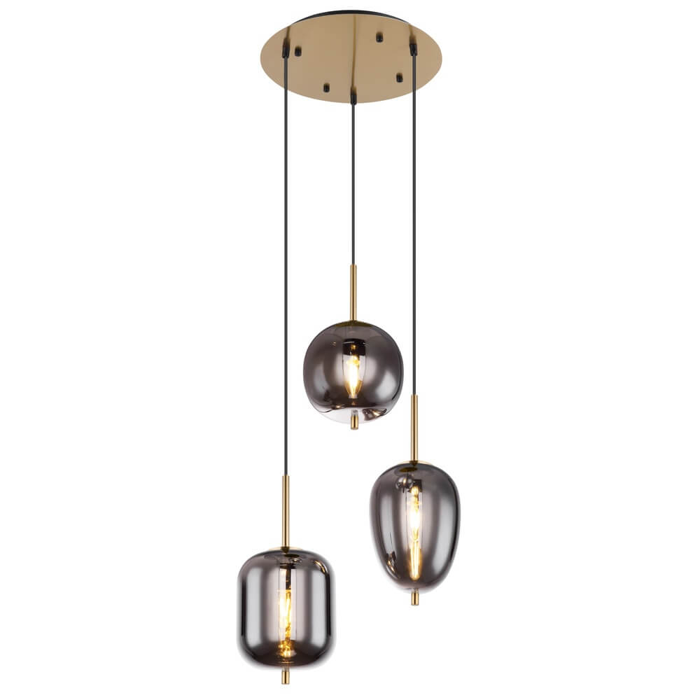 Globo Gouden hanglamp Blacky I 3-lichts - 15345-3MM