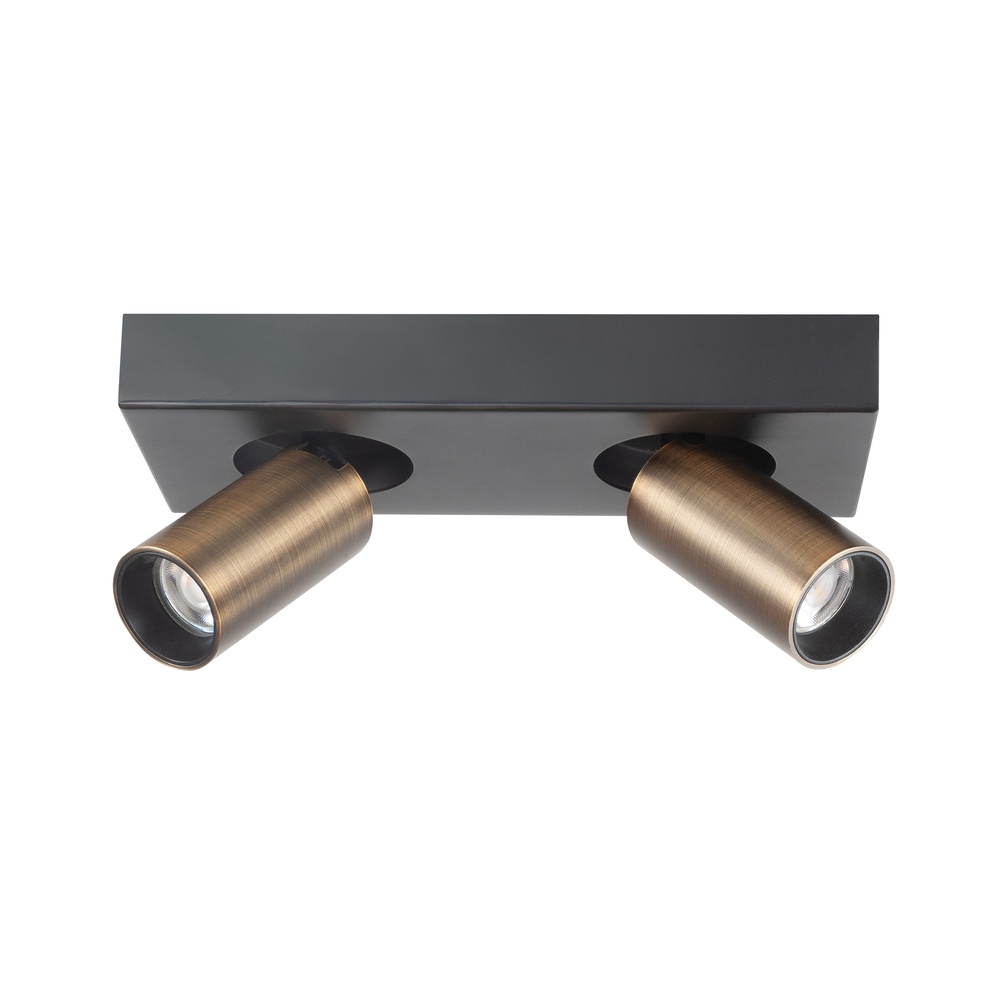 Highlight Spot Eliano 2-lichts zwart met koper brons - S7481.32