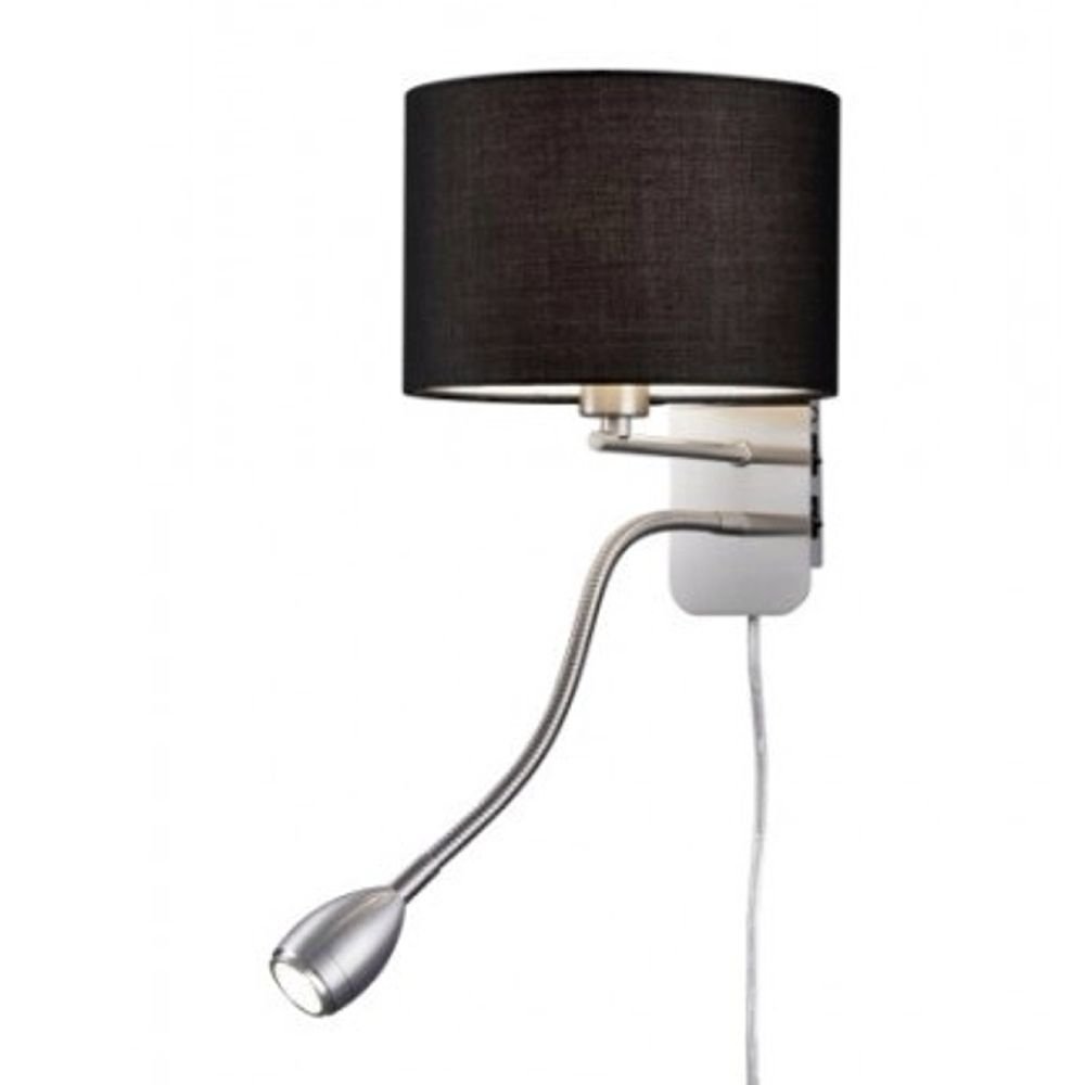 Trio WandlampSeries 2711 met leeslamp en zwarte kap - 271170202