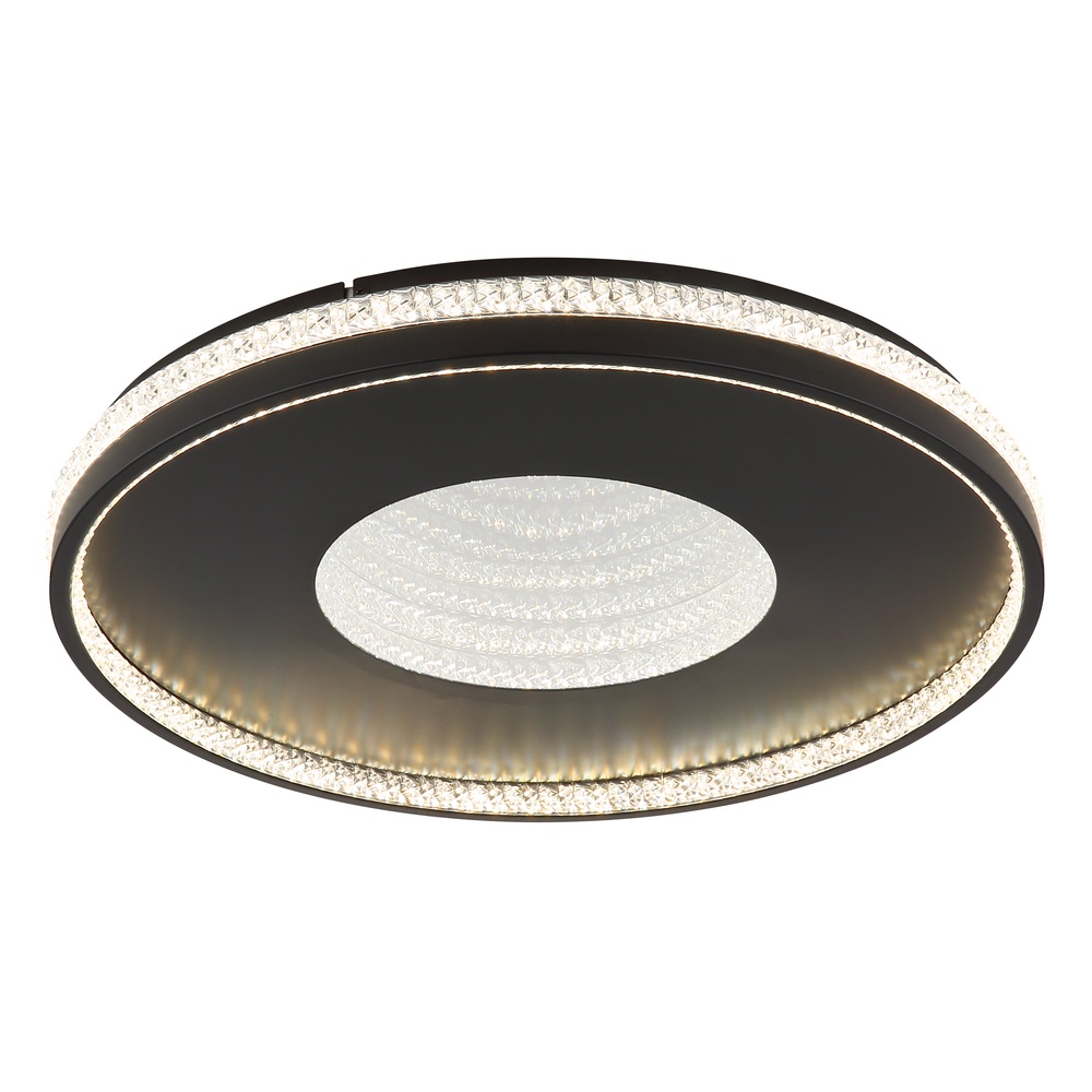 Globo Plafonniere Shirley zwart met kristal - 48563-40