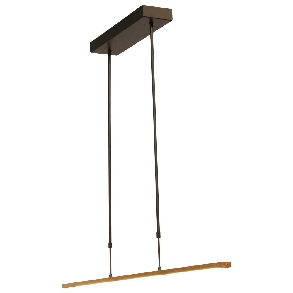 Masterlight Zwarte hanglamp Real 2 100cm met goud - 2775-GL-P-DW