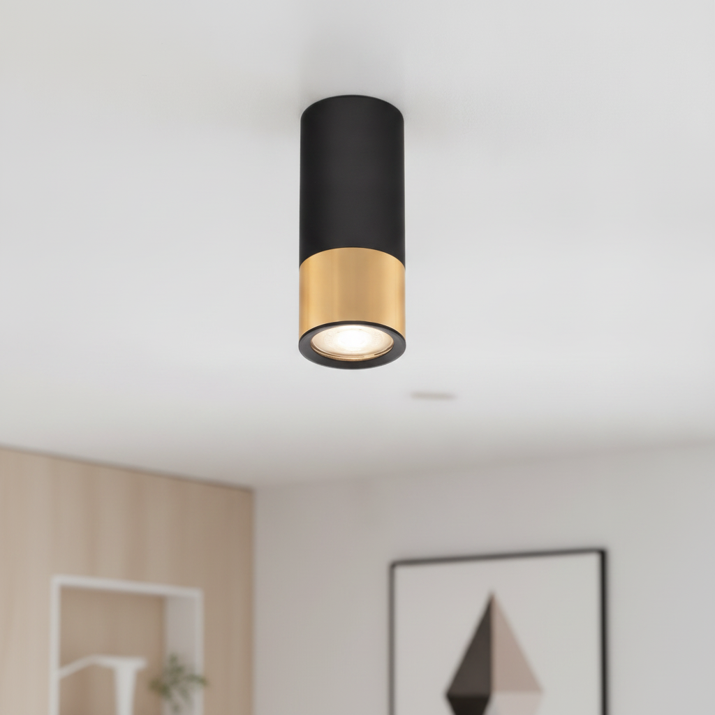 Plafondspot Picto 15cm zwart met goud