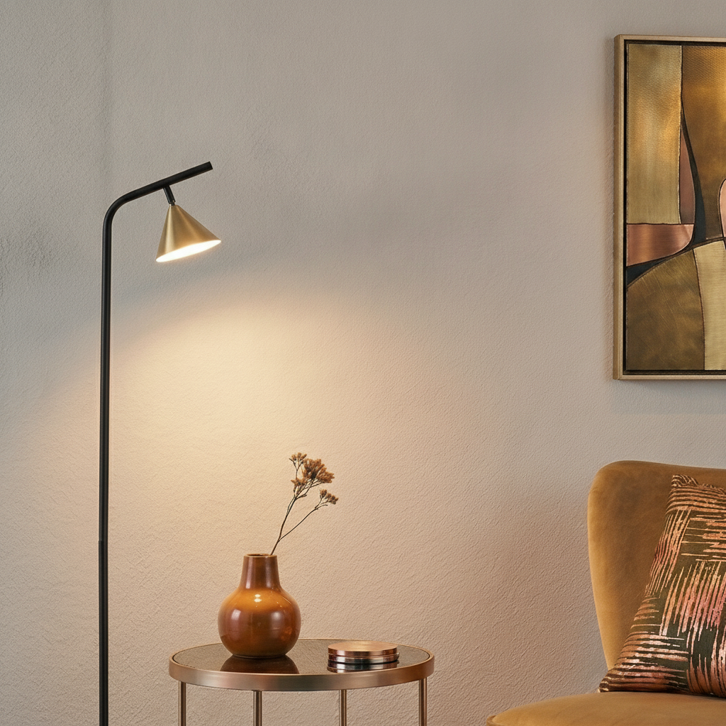 Lyora VloerlampConico zwart met goud - 9011436