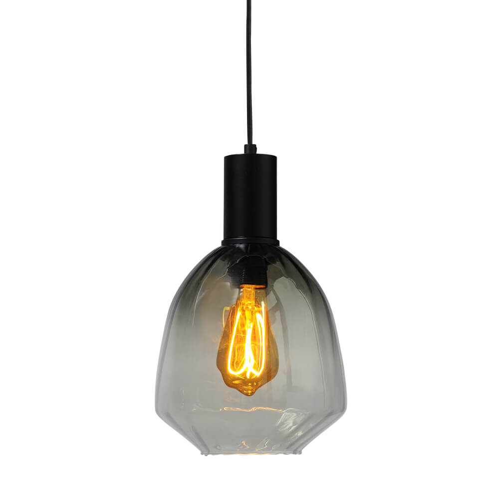 Masterlight Hanglamp zwart Porto met Nicolette green glas - Ø 20cm - 2710-05-05-14
