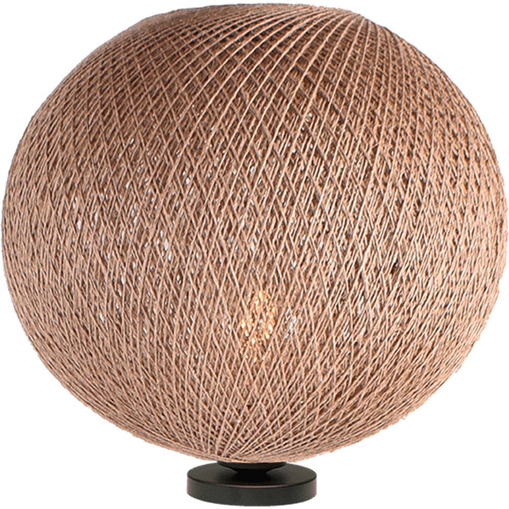 Masterlight TafellampCorda zwart met rotan Ø 40cm - 4235-05-40