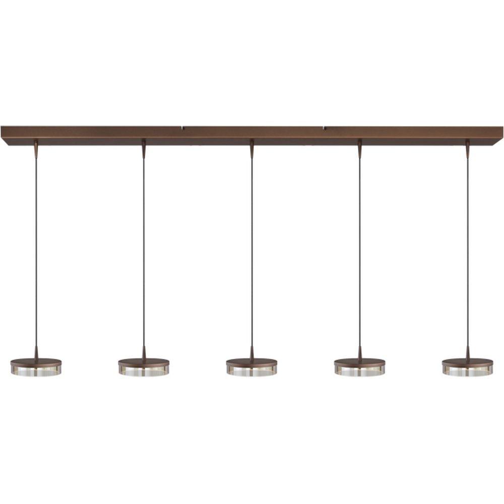 Masterlight 5-lichts hanglamp Imperia 160cm cacao bruin - 2041-15-15-02-160-5