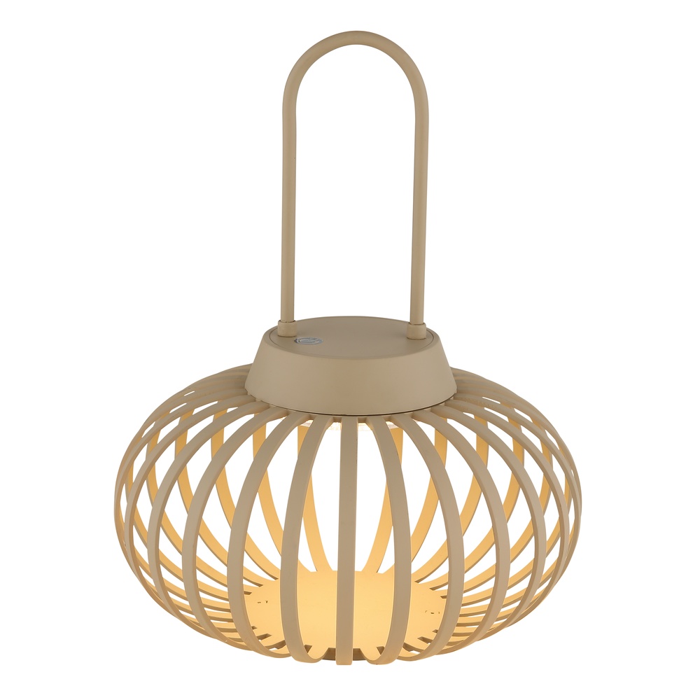 Globo Moderne tafellamp Allegra zand bruin oplaadbaar - 21035S