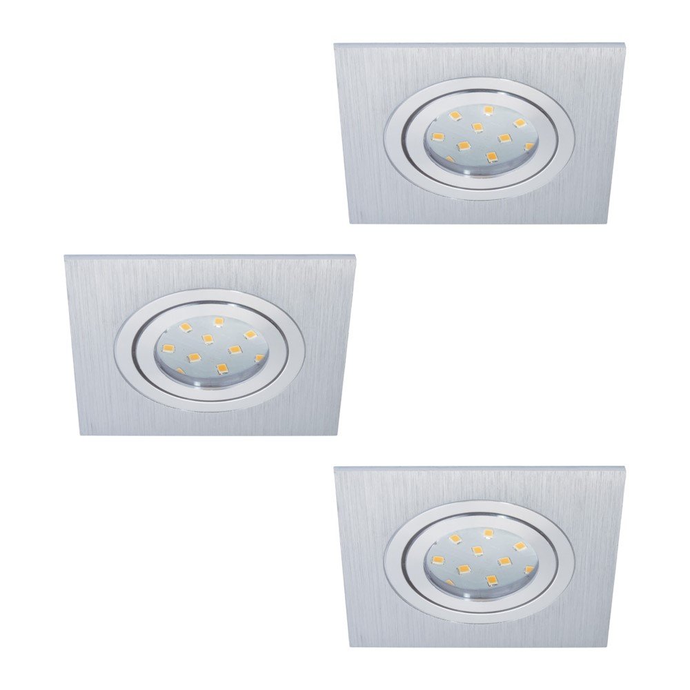 Eglo Inbouwspot Areitio Square set van 3 metaalgrijs - 98637