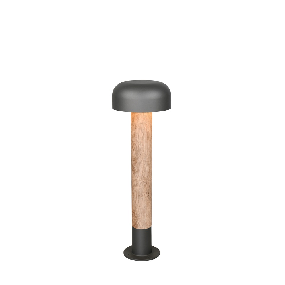 Trio TuinlampFraser grijs met hout 54cm - 562560135