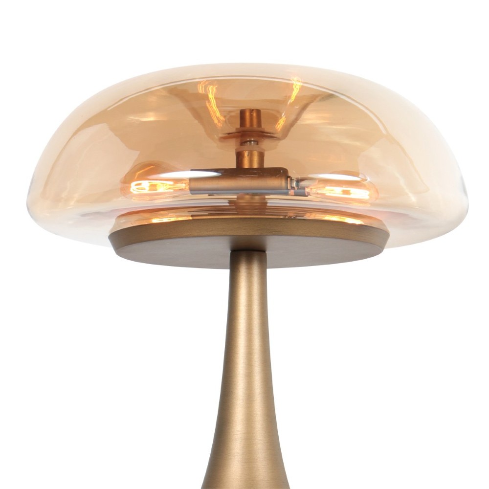 Tafellamp Ancilla brons met amber glas Steinhauer 8712746191868