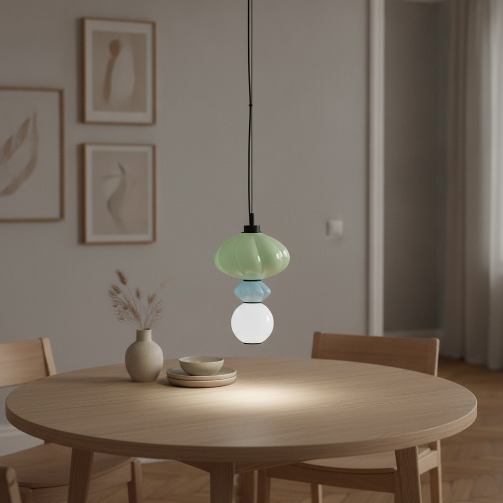 Lyora HanglampOneta groen - blauw -wit - 9009155