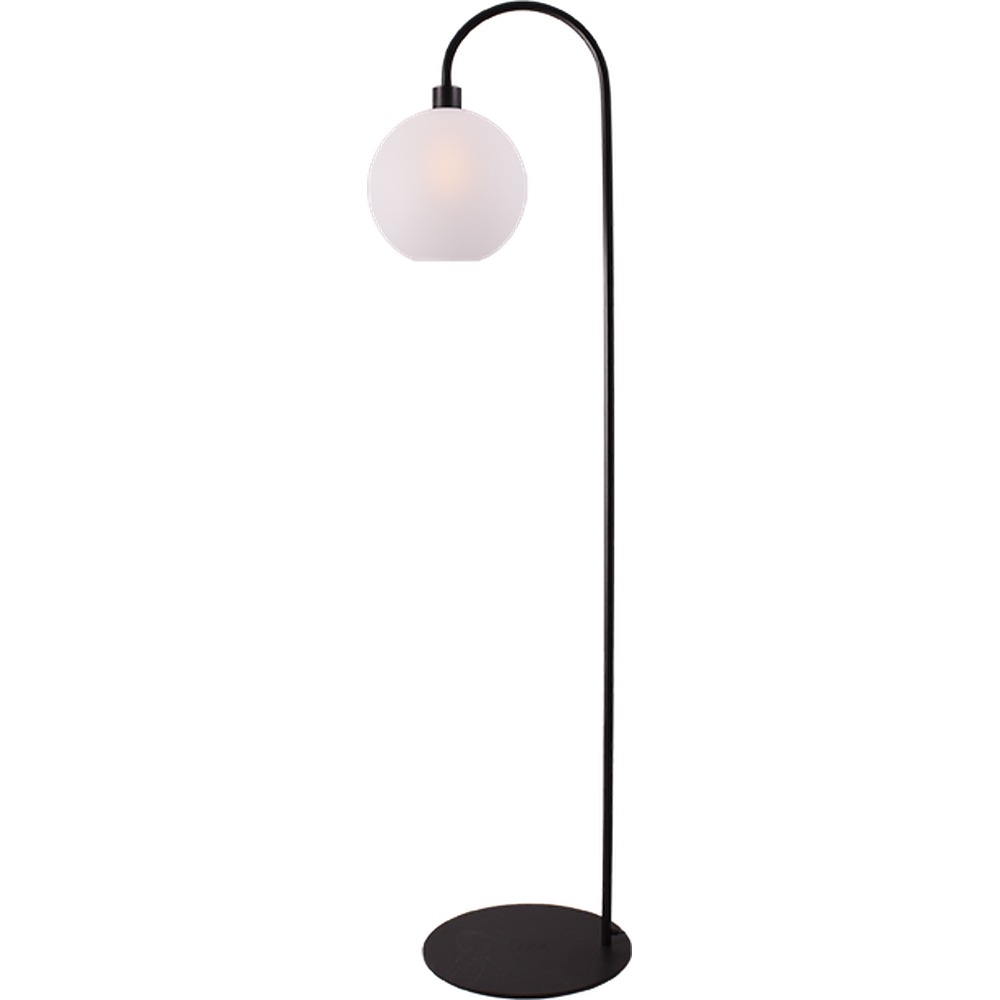 Masterlight Vloerlamp Lazise zwart met wit glas - 1644-05-06-30