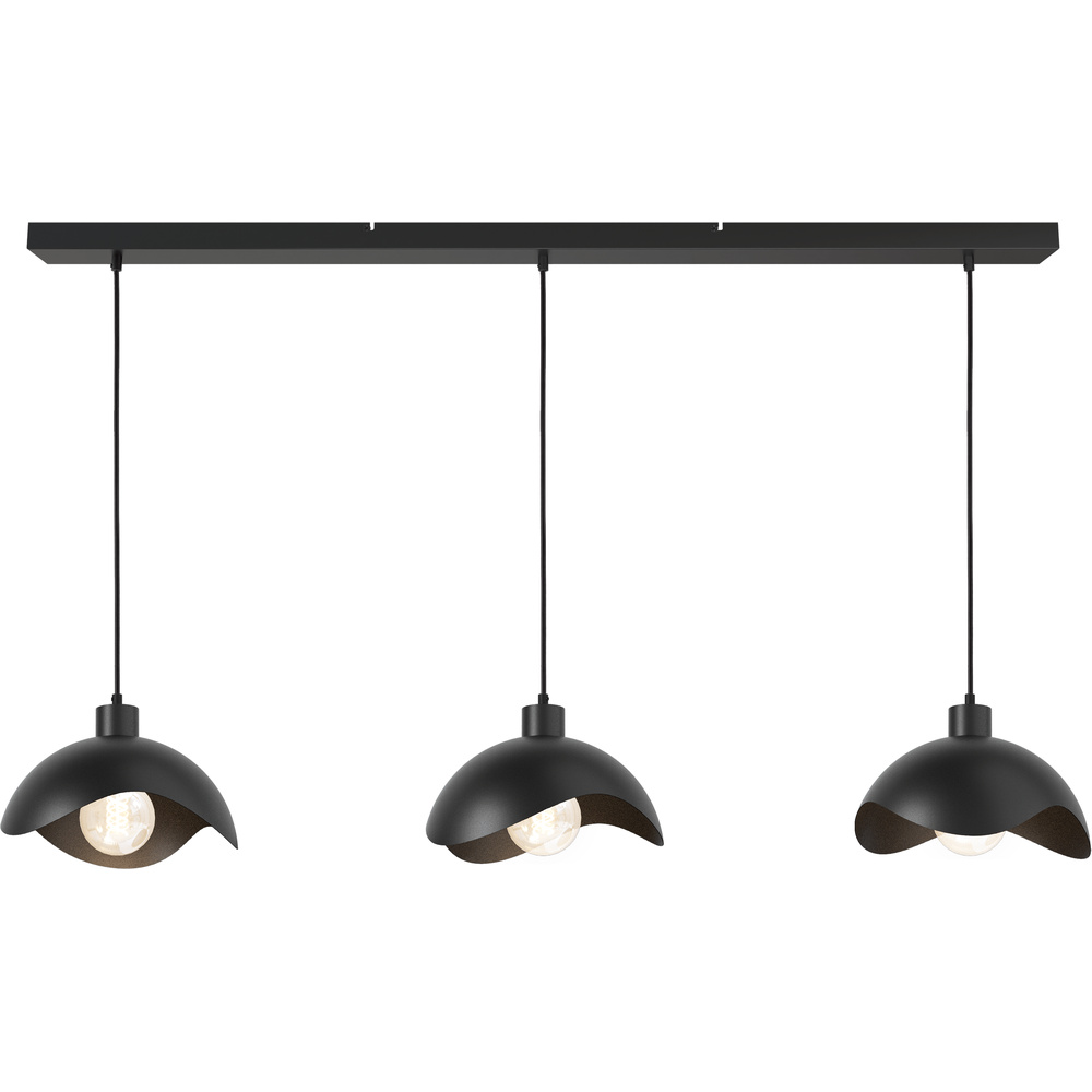 Masterlight Kantoor hanglamp Volta 3x Ø30cm - zwart - 2403-05-05-130-3