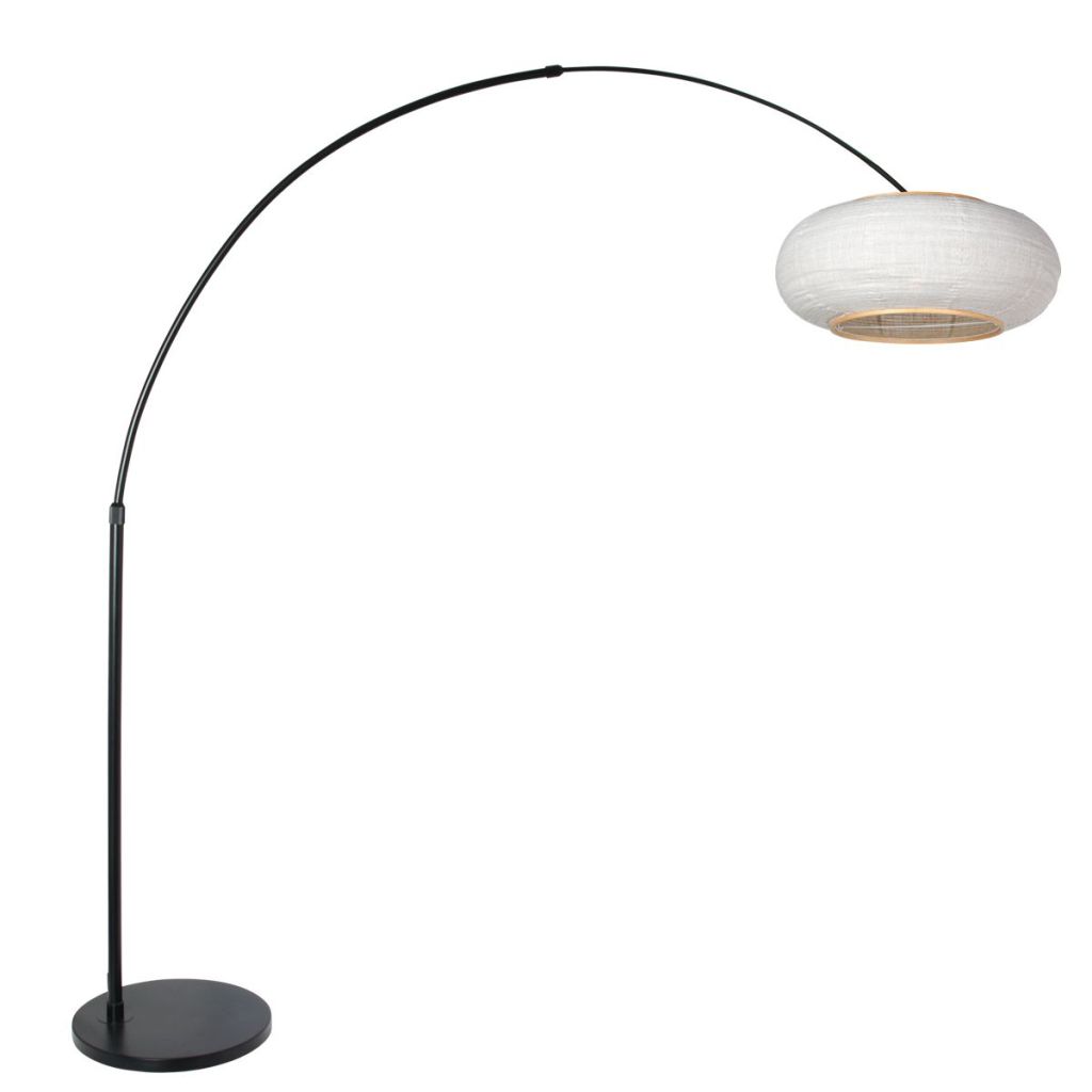 Steinhauer Zwarte booglampSilva Alba met witte kap - 4691ZW
