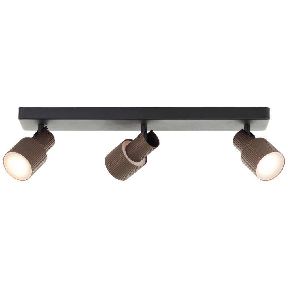 Brilliant 3-lichts opbouwspotCadiz zwart met brons - G01416/76