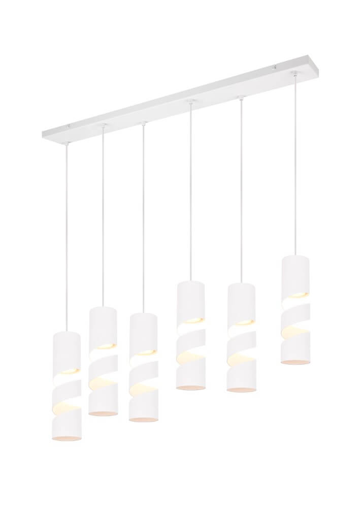 Trio 6-lichts koker hanglampStream wit - 364000631