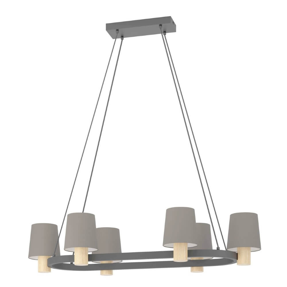 Eglo Hanglamp Edale 108x51 cm - met bruine kapjes - 43782