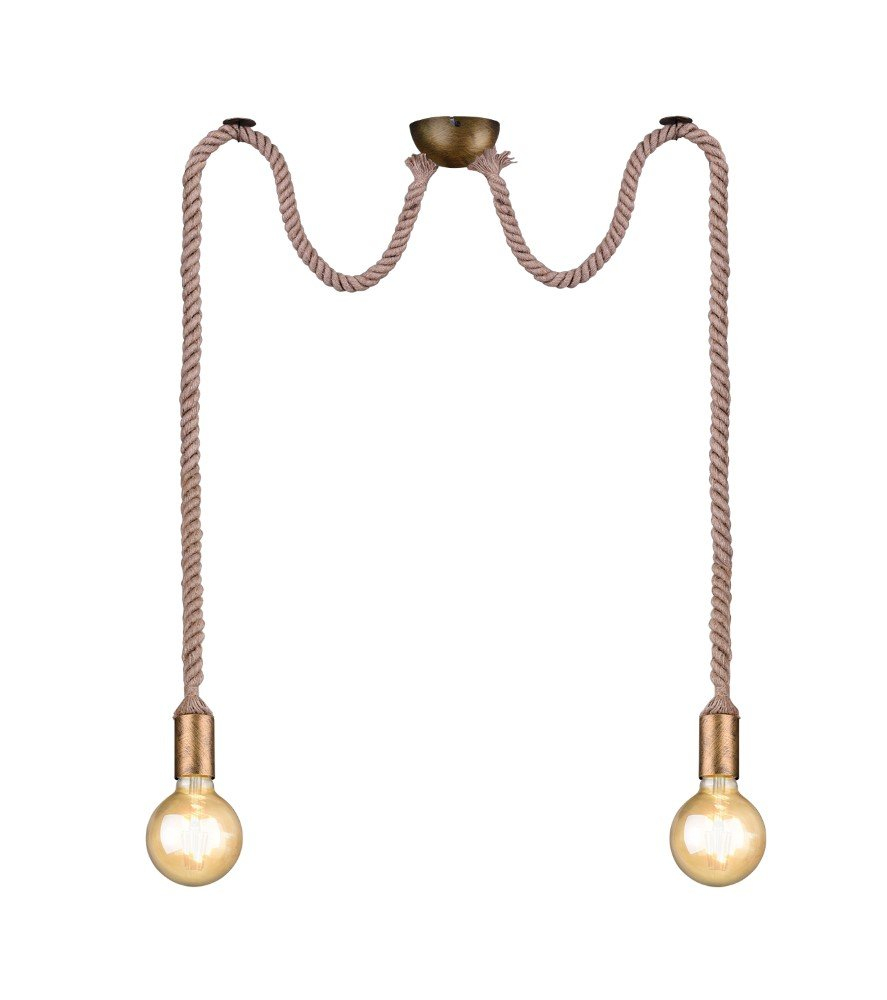 Trio HanglampCord touwlamp 2-lichts brons - 310100204
