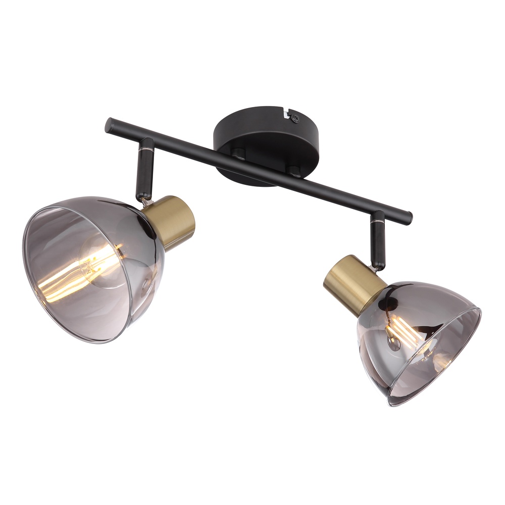 Globo Design plafondlampJay 2-lichts zwart met smoke - 54305-2