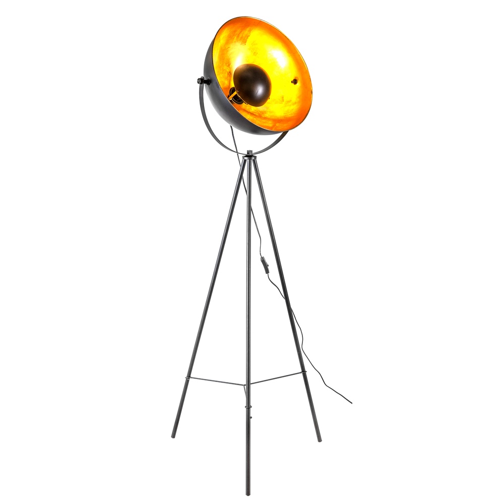 Globo Tripod vloerlampTimo zwart met goud - 45150145