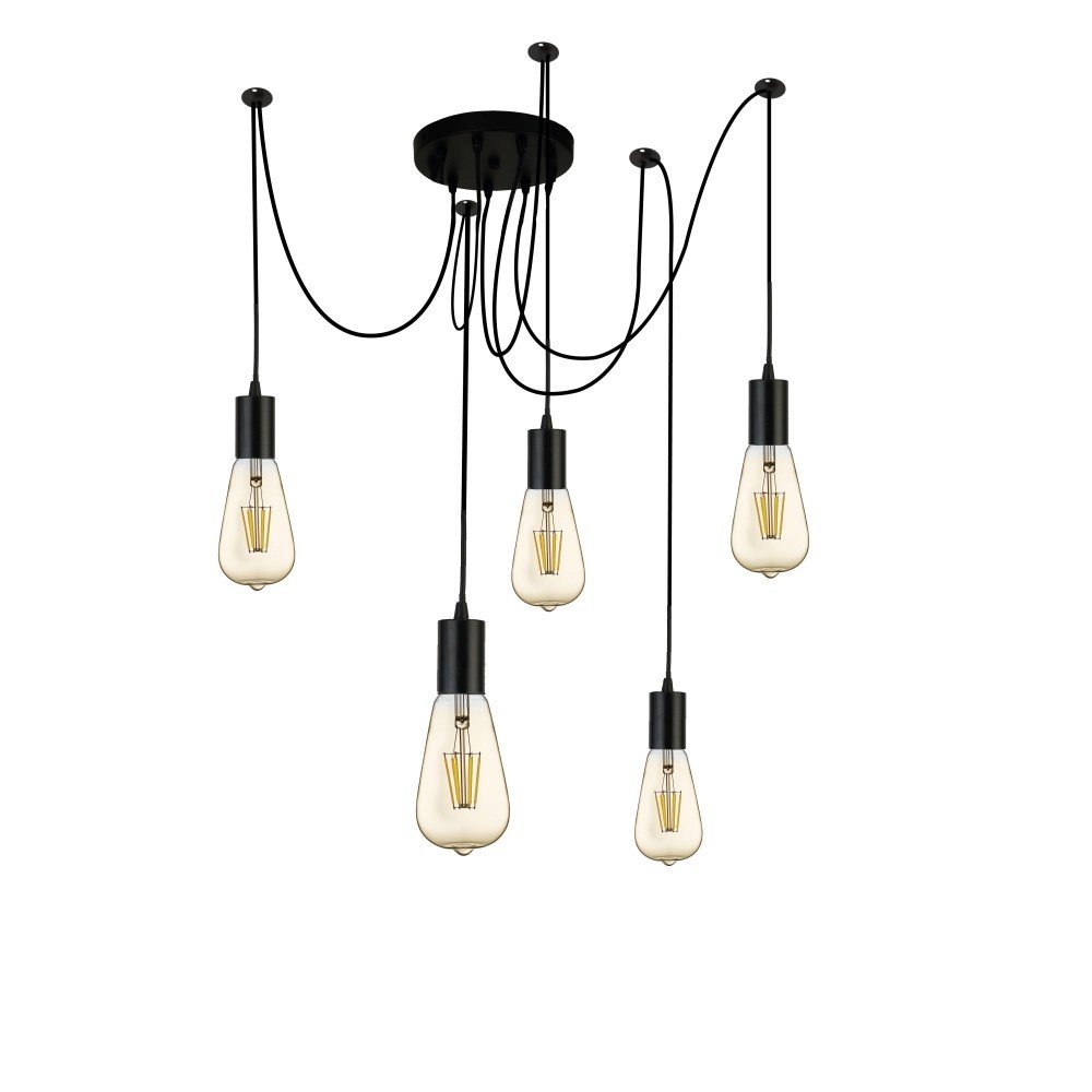 Searchlight 5-lichts pendel Squiggle Spider - 9665-5BK