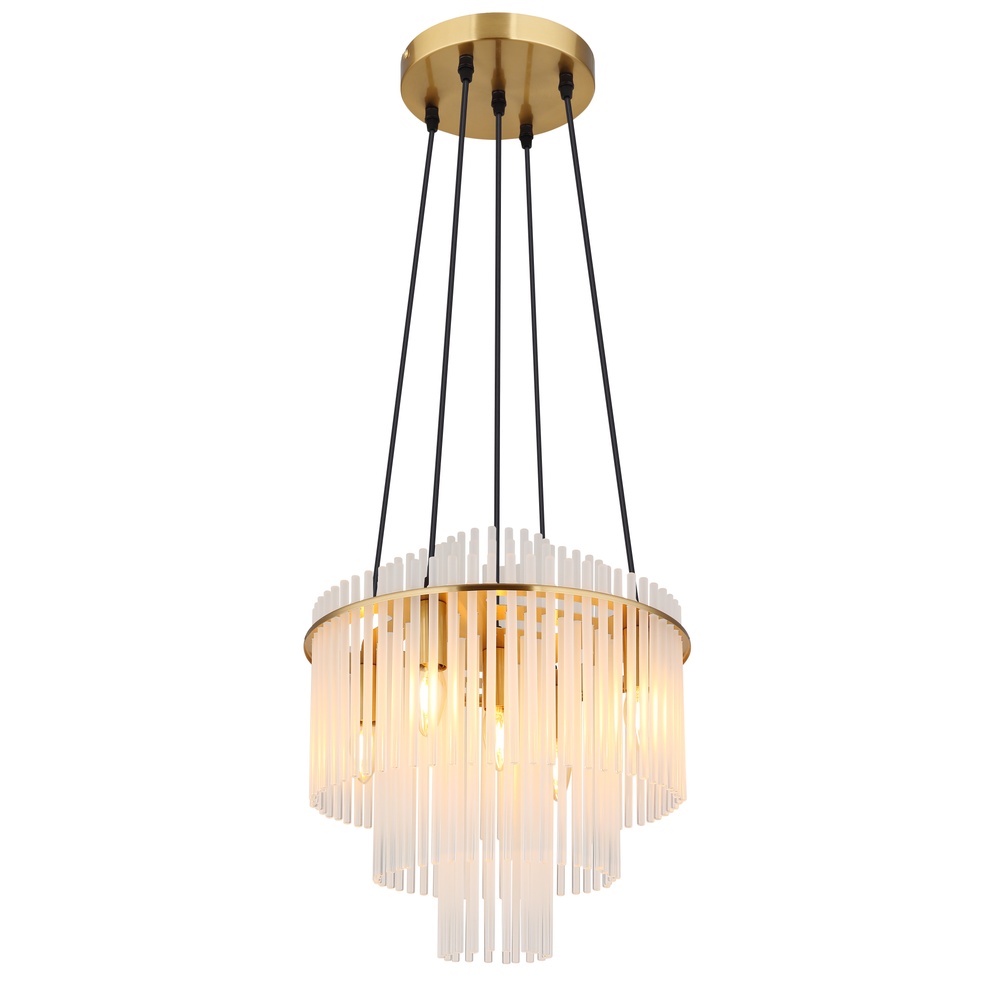 Globo Hanglamp Ø 40cmGorley goud met witte glas staafjes - 15698H2M