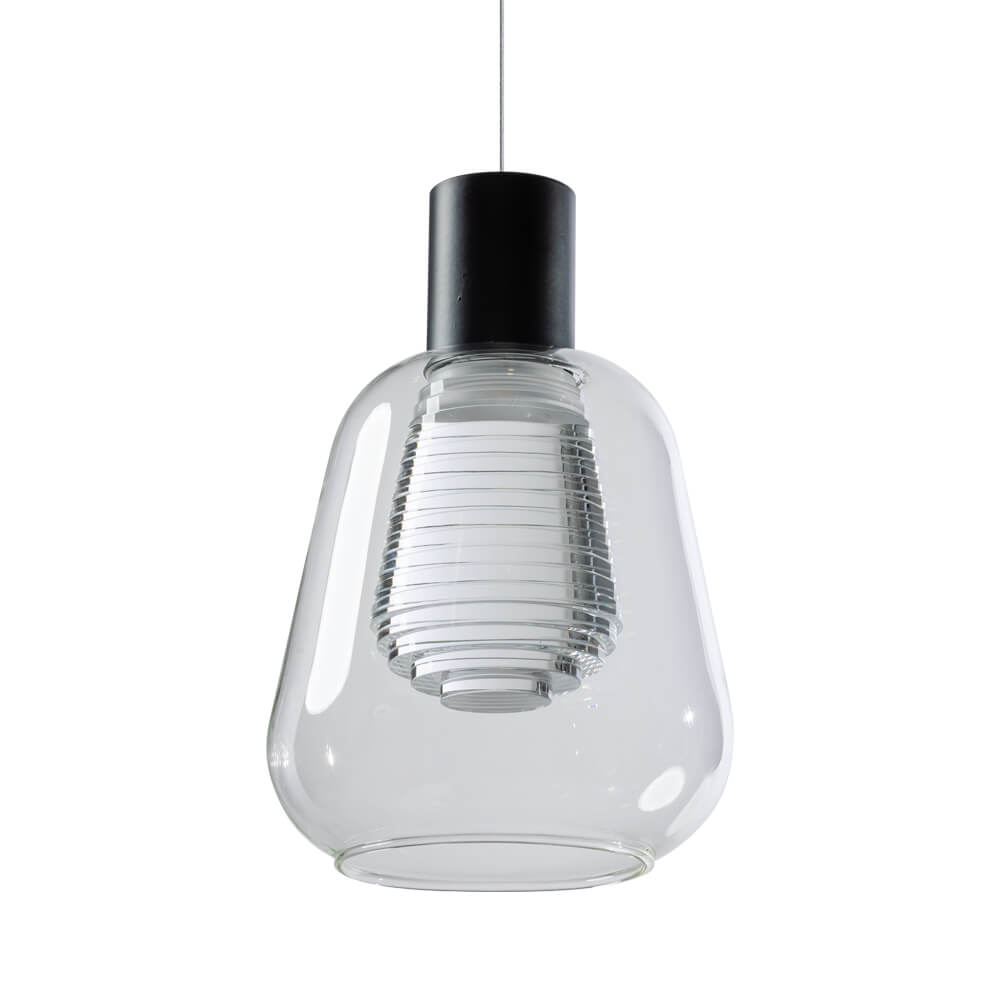 ETH Glazen hanglampGary zwart met helder glas - 05-HL4523-30H