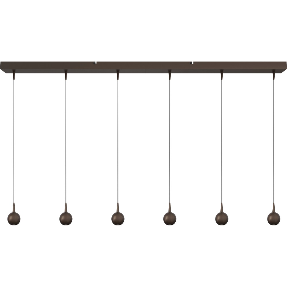 Masterlight 6-lichts hanglamp Talana 130cm cacao bruin Ø 6cm DTW - 2411-15-15-130-6
