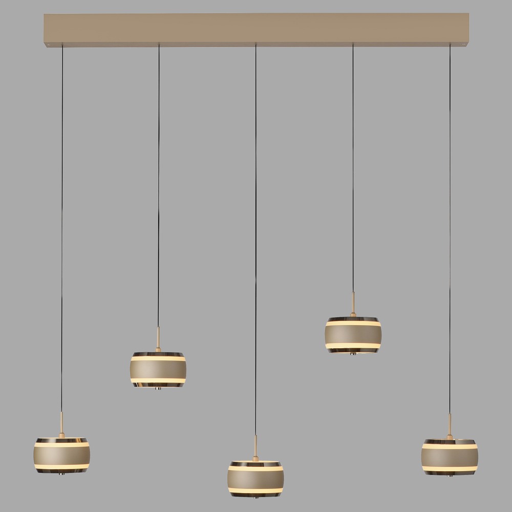 Paul Neuhaus 5L eettafel hanglampPure Falling Rings bronce - 2504-97