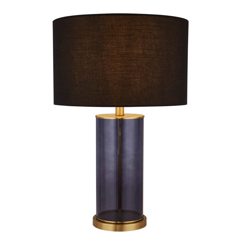 Searchlight SchemerlampTablu blauw/goud met zwarte kap - EU60715
