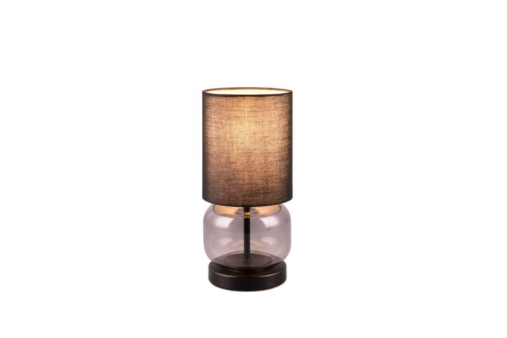 Trio Zwarte tafellamp Elio met smoke glas - 517800154