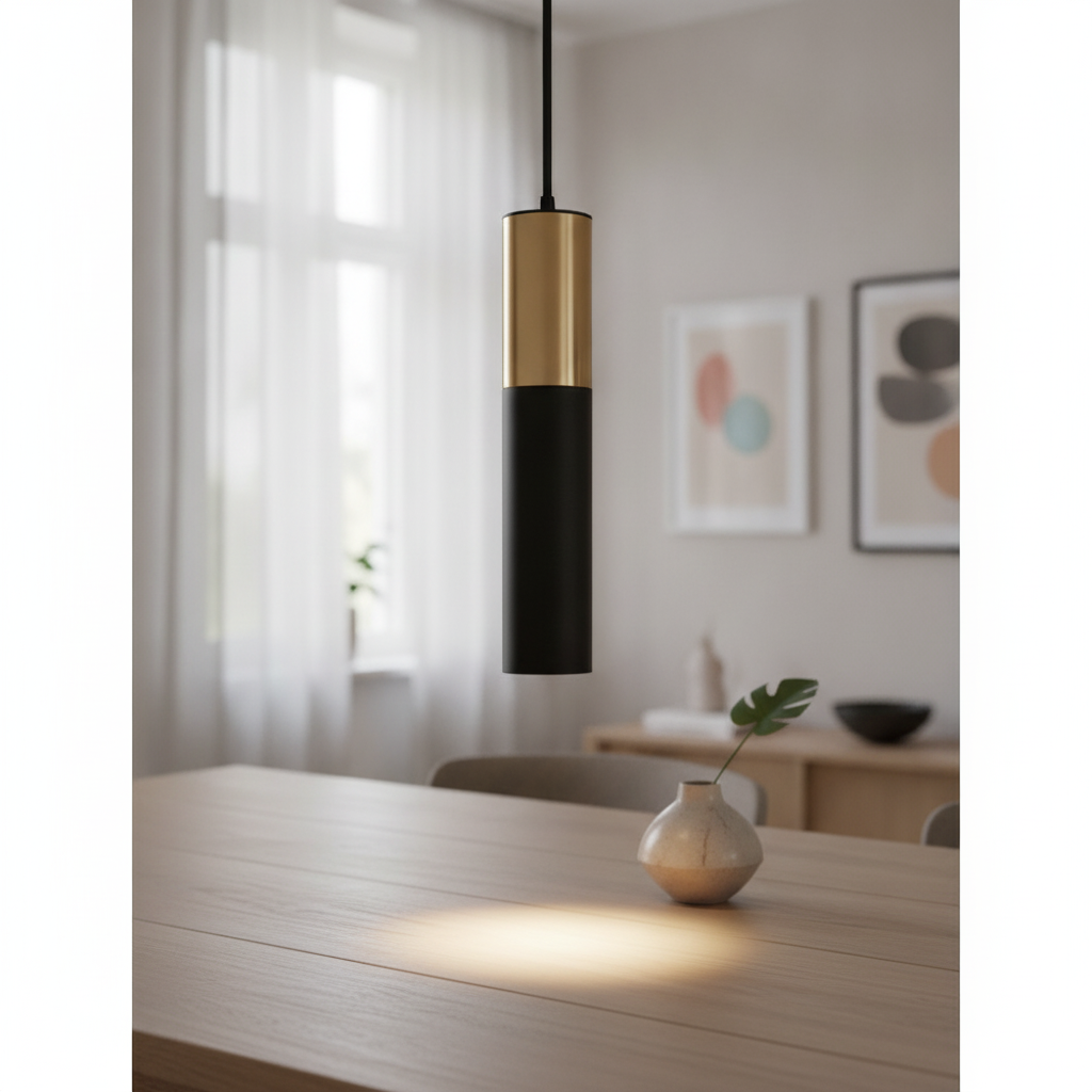 Lyora HanglampPongo M enkel 30cm goud met zwart - 9911523