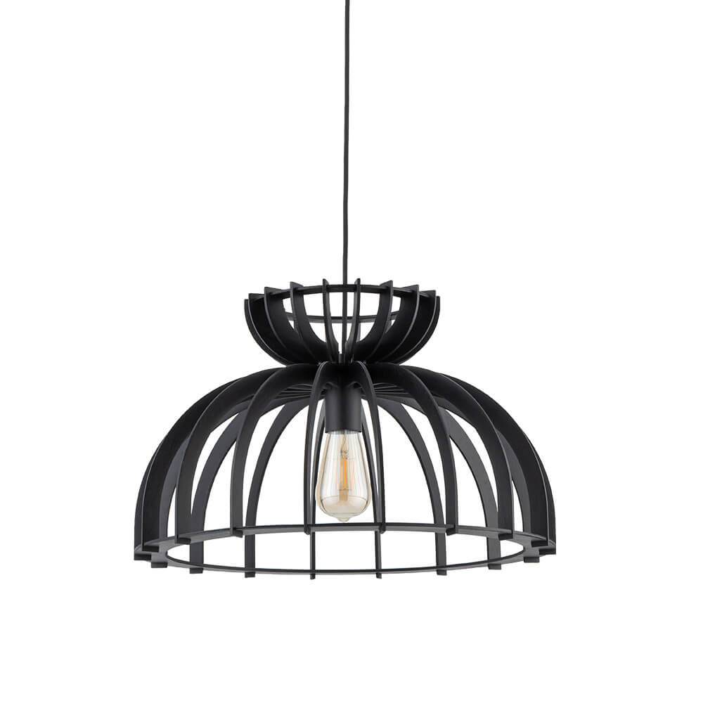 Lyora Houten hanglampKymi Ø 48cm - zwart - 10575