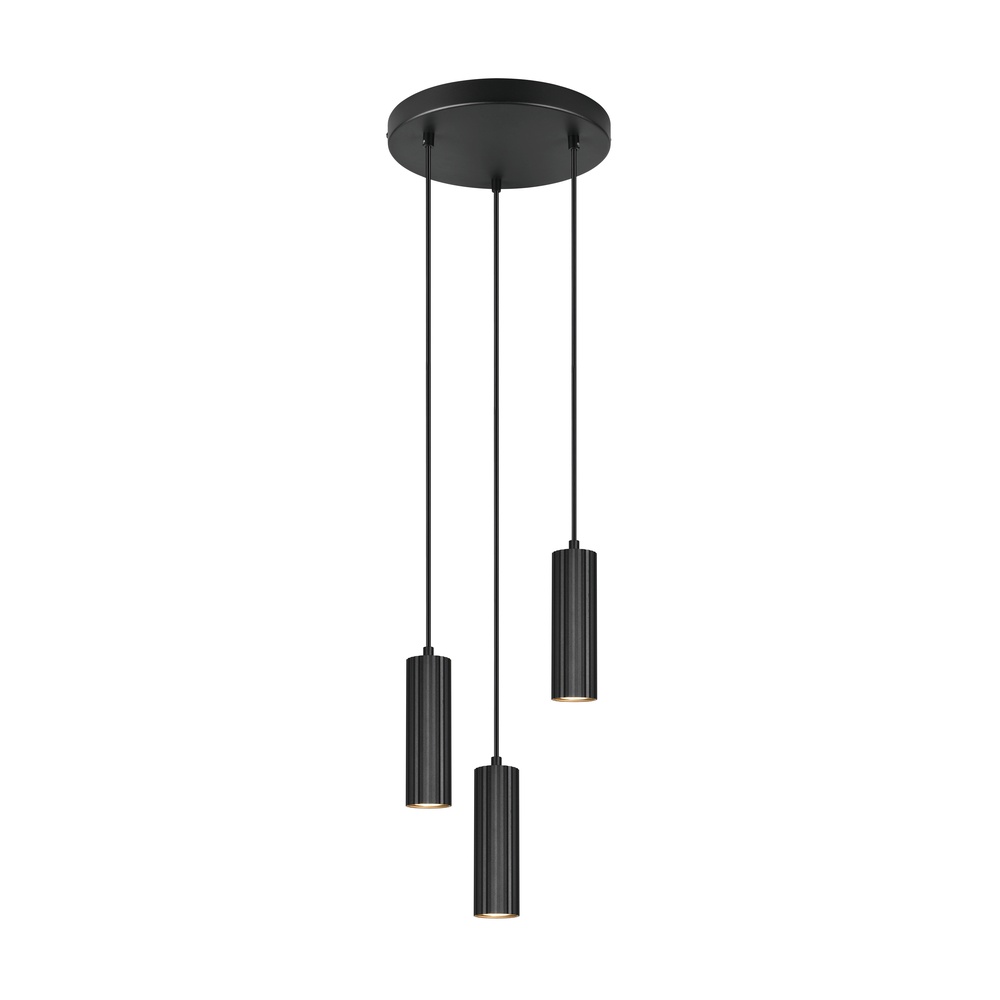 Trio 3-lichts hanglamp Soka zwart - 367730332